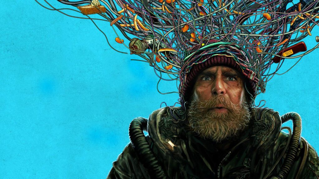 Ο Σαμ Ρόκγουελ στην αφίσα της ταινίας Good Luck, Ηave Fun, Don’t Die