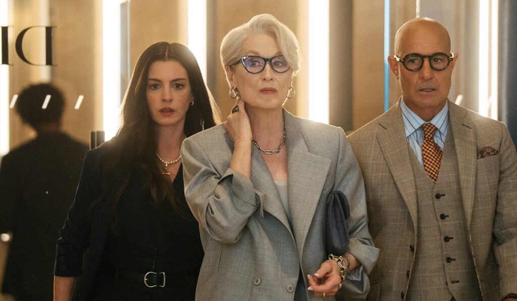 Αν Χάθαγουεϊ, Μέριλ Στριπ, Στάνλεϊ Τούτσι στο Ο Διάβολος φοράει Prada 2