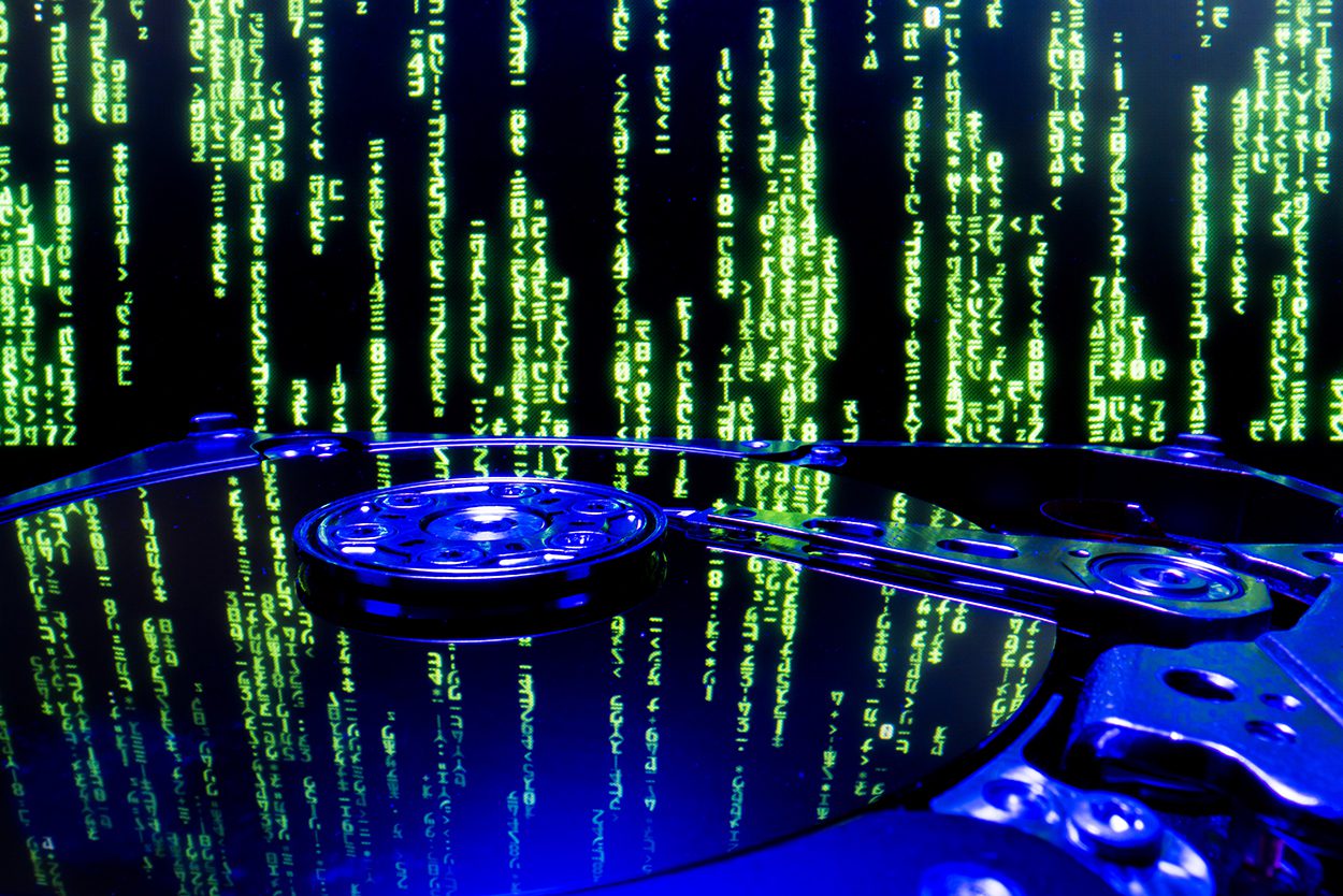 Μηχανικός σκληρός δίσκος (HDD) με μοτίβο πλέγματος