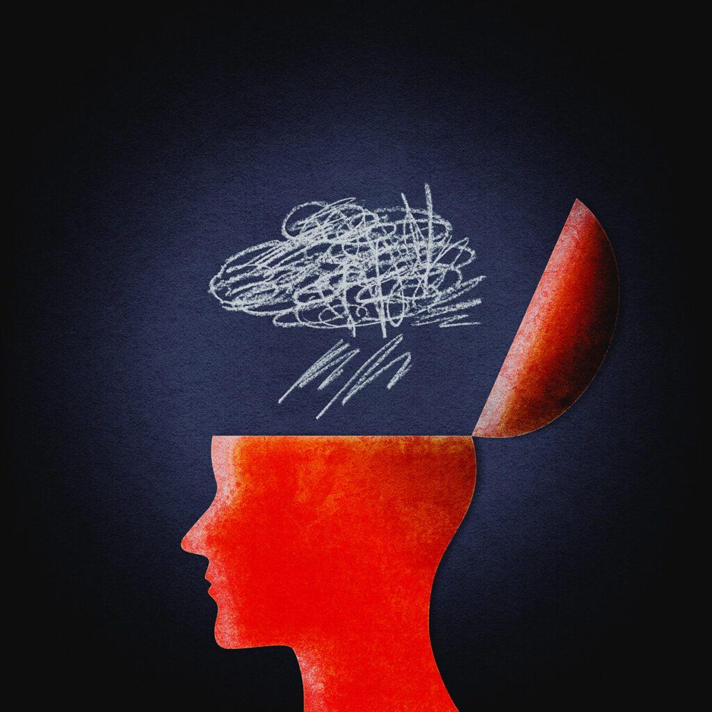 Scribble cloud in head