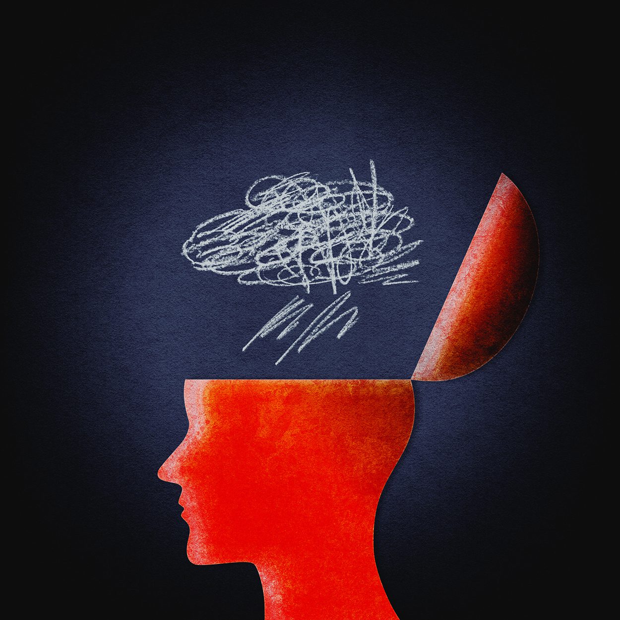 Scribble cloud in head